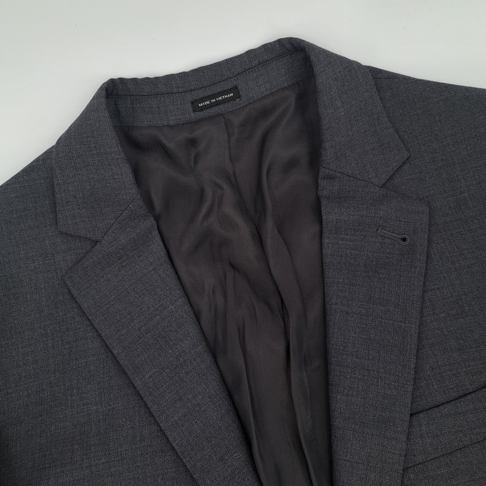Joseph Abboud JOE Blazer Mens 40R 100% Wool Gray Solid Slim 2-Button Sport Coat